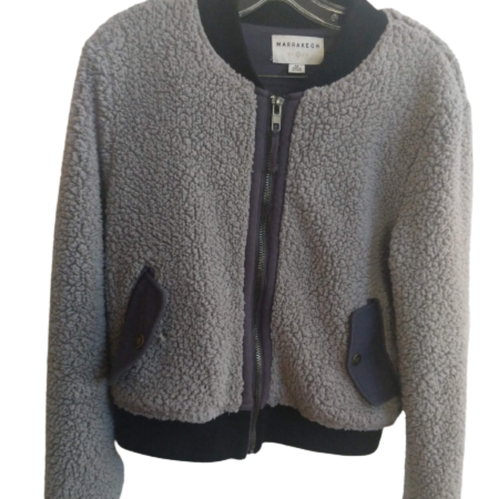 Anthropology Marrakech Sherpa Bomber Jacket Size PM